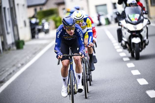 Canadian Nickolas Zukowsky of Pinarello Q36.5 Pro Cycling Team pictured in action during the E3 Saxo Bank Classic one day cycling race, 208,8km from and to Harelbeke, on Friday 27 March 2026. JASPERxJACOBS  x169064020x
