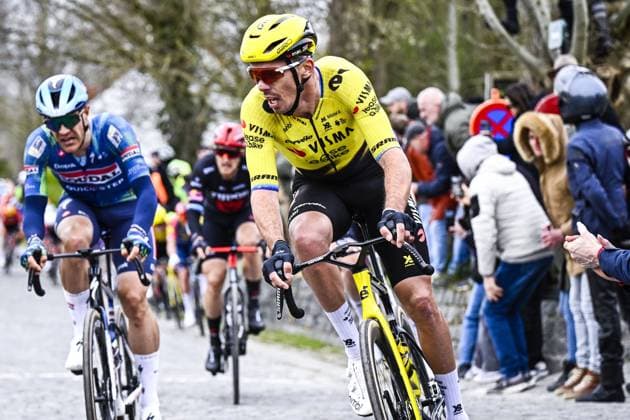 French Christophe Laporte of Team Visma-Lease a Bike pictured in action during the E3 Saxo Bank Classic one day cycling race, 208,8km from and to Harelbeke, on Friday 27 March 2026. JASPERxJACOBS  x169088757x