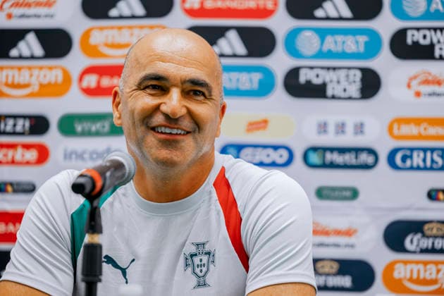 PORTUGAL national team, Nationalteam press conference, PK, Pressekonferenz PORTUGAL NATIONAL TEAM PRESS CONFERENCE 27032026 CANCUN, QUINTANA ROO. Photo of spanish Roberto Martinez, coach of the Portugal National Soccer team, during a press conference at Cancun, Quintana Roo, Mexico prior to their International Friendly, Länderspiel, Nationalmannschaft game against Mexico in the reopening of the Estadio Azteca of Mexico City. Foto del espanol Roberto Martinez, entrenador de la Seleccion Nacional de Portugal, durante conferencia de prensa en Cancun, Quintana Roo, Mexico previa al juego amistoso con motivo de la reinauguracion del Estadio Azteca de la Ciudad de Mexico. PHOTO BY IMAGENSHOP CANCUN QUINTANA ROO MEXICO *** PORTUGAL NATIONAL TEAM PRESS CONFERENCE PORTUGAL NATIONAL TEAM PRESS CONFERENCE 27032026 CANCUN, QUINTANA ROO Photo of spanish Roberto Martinez, coach of the Portugal National Soccer team, during a press conference at Cancun, Quintana Roo, Mexico prior to their international friendly game against Mexico in the reopening of the Estadio Azteca of Mexico City PHOTO of spanish Roberto Martinez, coach of the Portugal National Soccer team, during a press conference at Cancun, Quintana Roo, Mexico prior to their international friendly game against Mexico in the reopening of the Estadio Azteca of Mexico City PHOTO BY IMAGENSHOP CANCUN QUINTANA ROO MEXICO Copyright: xMIKIOxWATANABEx
