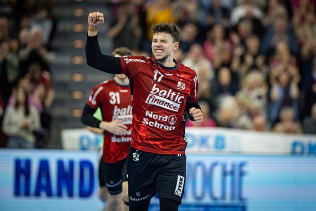 DAIKIN HBL: SG Flensburg-Handewitt vs GWD Minden; 27.03.26 Jubel Torjubel bei Marko Grgic (Nr.17, SG Flensburg-Handewitt) DAIKIN HBL: SG Flensburg-Handewitt vs GWD Minden, GP JOULE Arena am 27.03.26 Copyright: xBEAUTIFULxSPORTS MarioxM.xKobergx