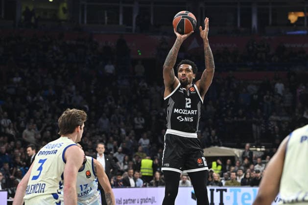 PARTIZAN vs VALENCIA STERLING BROWN Sterling Braun basketball Partizan vs Valencia basket Euroleague at Beogradska arena, Belgrade 27.03.2026 Foto: BASKETBALL, EUROLEAGUE, PARTIZAN, VALENCIA BASKET Belgrade Belgrade arena Serbia Copyright: xMarkoxMetlas xMNxPressx