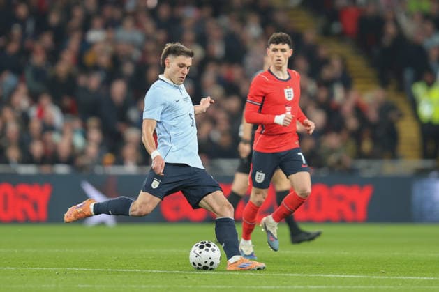 LONDON, ENGLAND, MARCH 27: Manuel Ugarte (5 Uruguay) during the International Friendly, Länderspiel, Nationalmannschaft match between England and Uruguay at Wembley Stadium on March 26th, 2026 in London, England (Photo by Alexander Canillas Sports Press Photo) Copyright: xAlexanderxCanillas SPPx Sportspressphoto_SPR119382