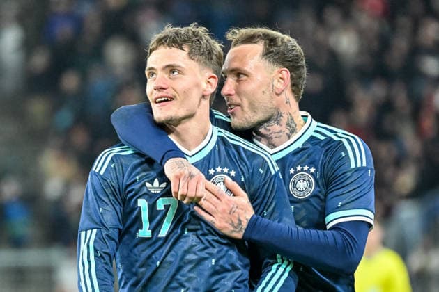 Jubel zum Tor zum 2:3 durch Florian Wirtz (Deutschland, 17) mit David Raum (Deutschland, 22) SUI, Schweiz vs. Deutschland, Fussball, Herren, Länderspiel, Saison 2025 2026, 27.03.2026. SUI, Schweiz vs. Deutschland, Fussball, Herren, Länderspiel, Saison 2025 2026, 27.03.2026. Basel *** Florian Wirtz Germany, 17 with David Raum Germany, 22 SUI, Switzerland vs Germany, football, men, international, 2025 2026 season, 27 03 2026 SUI, Switzerland vs Germany, football, men, international, 2025 2026 season, 27 03 2026 Basel Copyright: xEibner-Pressefoto ThomasxHessx EP_THS