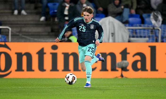 Fussball International Testspiel WM 2026 in Basel Schweiz - Deutschland 27.03.2026 Lennart Karl (Deutschland) *** Football International Test match World Cup 2026 in Basel Switzerland Germany 27 03 2026 Lennart Karl Germany