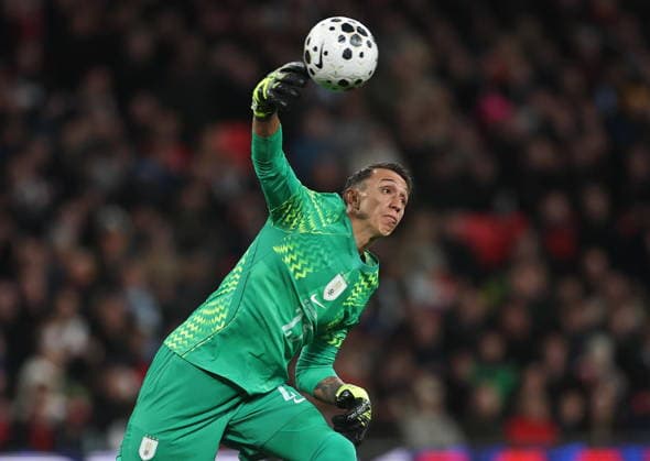 Soccer International Friendly, Länderspiel, Nationalmannschaft Matches - England vs Uruguay Goalkeeper Fernando Muslera of Uruguay in action during the international friendly soccer match between England and Uruguay at Wembley Stadium in London, Britain, 27 March 2026. LONDON United Kingdom  Copyright: xNEILxHALLx