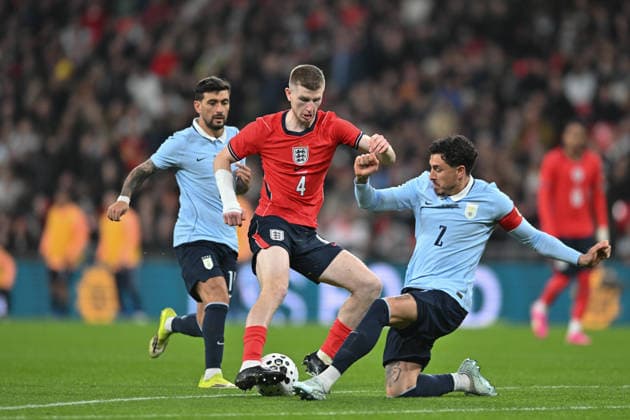 Adam Wharton of England during the International Friendly, Länderspiel, Nationalmannschaft match between England and Uruguay at Wembley Stadium, London, England on 27 March 2026. Copyright: xPhilxHutchinsonx 44760009