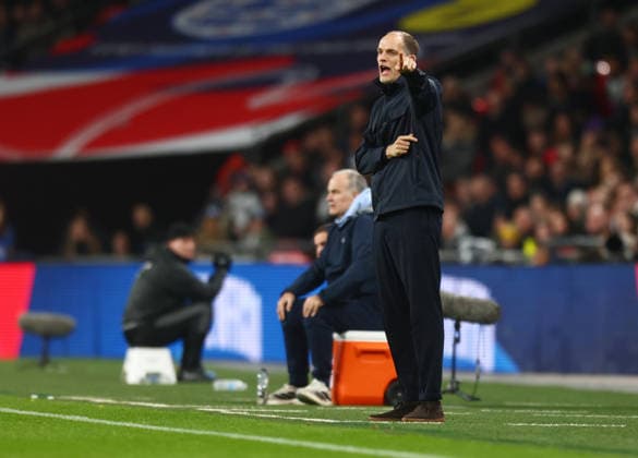 England v Uruguay, Fifa International Friendly, Länderspiel, Nationalmannschaft Wembley Stasdium , Wembley Stadium, London, UK - 27 03 2026 England Manager Thomas Tuchel gives instructions from his technical area during the international Friendly against Uruguay at Wembley Stadium London Wembley Stadium London GBR, UK NEWSPAPERS OUT Copyright: xMarkxGreenwoodx