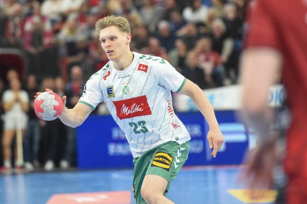 Handball I Herren I Saison 2025-2026 I Bundesliga I 26. Spieltag I SG Flensburg-Handewitt - GWD Minden I 27.03.2026 Niclas Benedict Heitkamp (23, GWD Minden) Copyright: xLobeca JanxKirschnerx