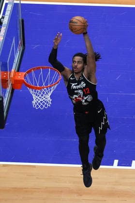 New Orleans Pelicans vs Toronto Raptors TORONTO, CANADA - MARCH 27 : Colin Murray-Boyles (12) of Toronto Raptors dunks the ball during the NBA, Basketball Herren, USA basketball game between New Orleans Pelicans and Toronto Raptors at the Scotiabank Arena on March 27, 2026 in Toronto, Ontario, Canada. Mert Alper Dervis Anadolu Ontario Canada. Editorial use only. Please get in touch for any other usage.  Copyright: x2026xAnadoluxMertxAlperxDervisx