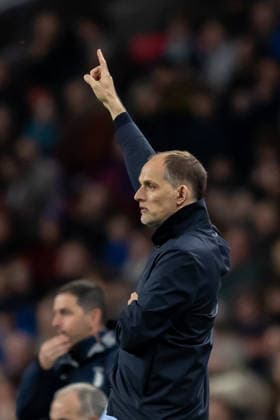 England v Uruguay, Friendly England Head Coach Thomas Tuchel points during the Friendly match between England and Uruguay at Wembley Stadium, London, UK on 27 March 2026. London Wembley Stadium Greater London UK Editorial use only , Copyright: xManjitxNarotrax PSI-23956-0106