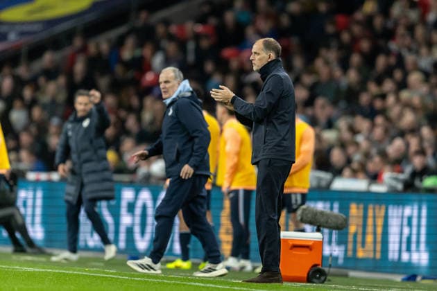 England v Uruguay, Friendly England Head Coach Thomas Tuchel applauds during the Friendly match between England and Uruguay at Wembley Stadium, London, UK on 27 March 2026. London Wembley Stadium Greater London UK Editorial use only , Copyright: xManjitxNarotrax PSI-23956-0121