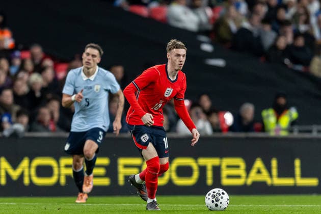 England v Uruguay, Friendly England forward Cole Palmer runs forward during the Friendly match between England and Uruguay at Wembley Stadium, London, UK on 27 March 2026. London Wembley Stadium Greater London UK Editorial use only , Copyright: xManjitxNarotrax PSI-23956-0139