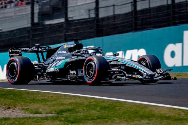 SUZUKA - Formula 1 driver George Russell of Mercedes AMG-Petronas Formula One Team during the Formula 1 Japan Suzuka free practice at the Suzuka Formula 1 circuit on March 28, 2025 in Suzuka, Japan. (Photo by DeFodi Images) -