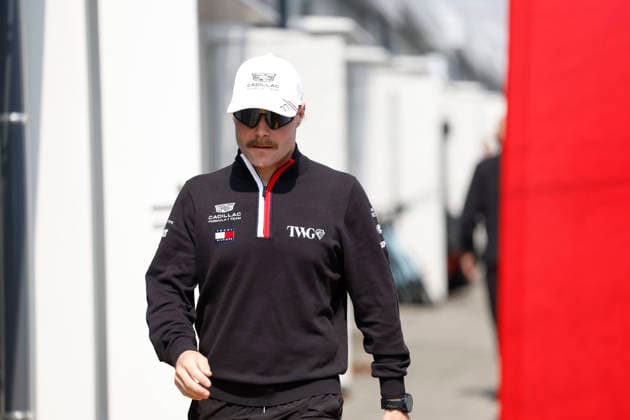 28th March 2026; Suzuka Circuit, Suzuka, Japan; 2026 FIA Formula 1 Japanese Grand Prix; Free Practice Three; Valtteri Bottas (77) of Cadillac Formula 1 Team and Finland arriving to the paddock StephenxBlackberry