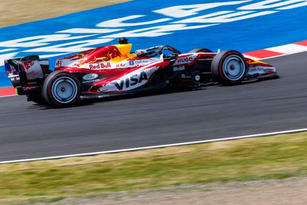 28th March 2026; Suzuka Circuit, Suzuka, Japan; 2026 FIA Formula 1 Japanese Grand Prix; Free Practice Three; Arvid Lindblad (41) of Visa Cash App Racing Bulls Formula One Team and Great Britain during practice 3 StephenxBlackberry