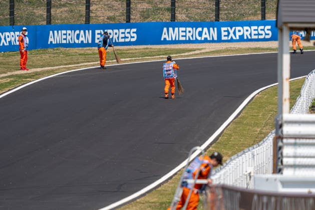 28th March 2026; Suzuka Circuit, Suzuka, Japan; 2026 FIA Formula 1 Japanese Grand Prix; Free Practice Three; Marshals sweeping the circuit before the Free Practice Three KeiichixMiyashita