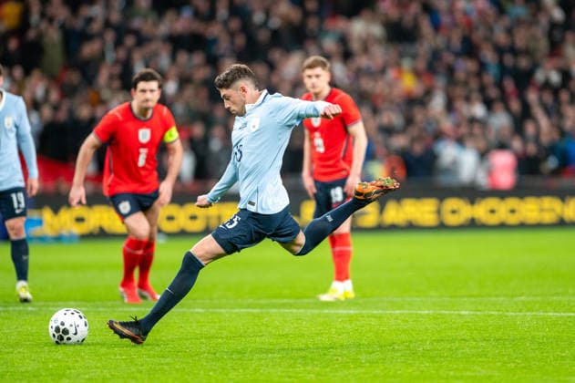 England v Uruguay - International Friendly, Länderspiel, Nationalmannschaft Federico Valverde of Uruguay in action during the international friendly match between England and Uruguay at Wembley Stadium in London, England, on March 27, 2026, ahead of the 2026 FIFA World Cup, WM, Weltmeisterschaft, Fussball London London United Kingdom  Copyright: xMartinxSilvaxCosentinox originalFilename:silvacosentino-federico260327_npt1J.jpg
