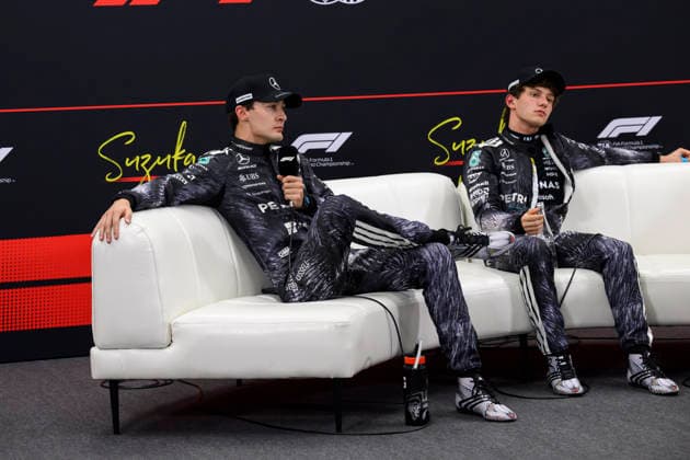 Formula 1 Aramco Japanese Grand Prix 2026 Kohei HIROTA OVERTAKE MAXPPP - Suzuka 28 03 2026 12 ANTONELLI Kimi (ita), Mercedes-AMG PETRONAS Formula One Team, portrait ,63 RUSSELL George (gbr), Mercedes-AMG PETRONAS Formula One Team, portrait at the Formula 1 Aramco Japanese Grand Prix 2026, the 3rd round of the 2026 FIA Formula 1 World Championship, WM, Weltmeisterschaft at the Suzuka Circuit in Suzuka, Japan, from 26 to 29 March 2026 Suzuka Suzuka Circuit Japan Copyright: xOVERTAKE MAXPPPxKoheixHIROTAx OVT202603284544 OVT202603284544