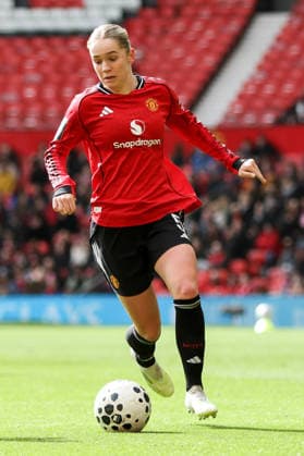 MANCHESTER, ENGLAND - March 28, 2026: Hanna Lundkvist of Manchester United, ManU controls the ball during the Barclays Womens Super League match between Manchester United and Manchester City at Old Trafford on March 28, 2026 in Manchester, England. Copyright: xSeanxChandlerx xSPPx Sportspressphoto_SPR119836
