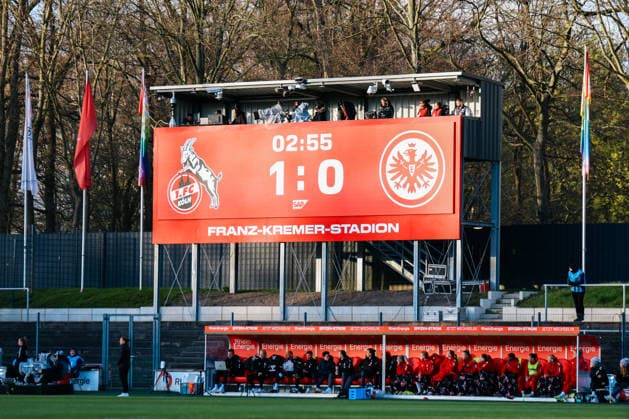 Google Pixel Frauen-Bundesliga: 1.FC Köln- Eintracht Frankfurt; 28.03.2026 1:0 für den 1.FC Köln Google Pixel Frauen-Bundesliga: 1.FC Köln- Eintracht Frankfurt: Köln, Franz-Kremer-Stadion ;28.03.2025 DFB REGULATIONS PROHIBIT ANY USE OF PHOTOGRAPHS AS IMAGE SEQUENCES AND OR QUASI-VIDEO. Copyright: xBEAUTIFULxSPORTS Freisenx