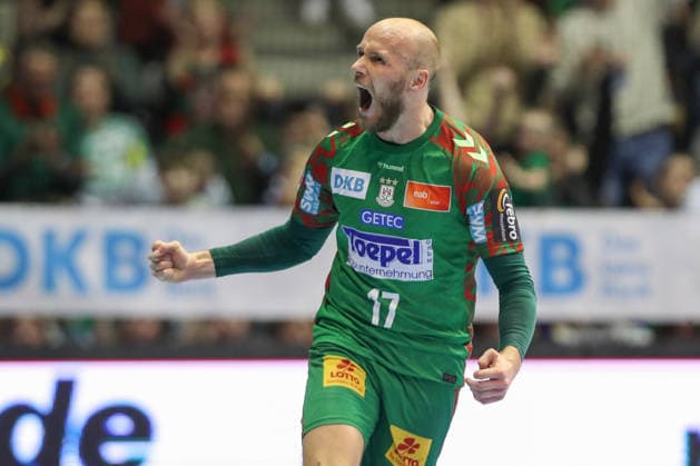 28.03.2026, xtgx, Handball, Daikin HBL, SC Magdeburg - Füchse Berlin v.l. Tim Hornke (Magdeburg, 17) Jubel, Torjubel, jubelt ueber das Tor, celebrate the goal, celebration Magdeburg