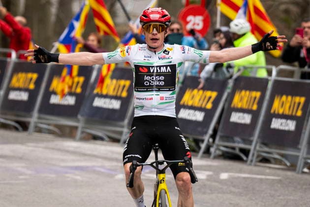 Volta a Catalunya cycling race - Stage 6 Danish rider Jonas Vingegaard of Visma l Lease a Bike team wins the sixth stage of the Volta a Catalunya cycling race, over 158.2km from Berga to Queralt, Spain, 28 March 2026. QUERALT Spain  Copyright: xSIUxWUx