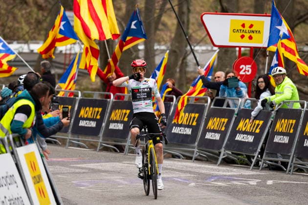 Volta a Catalunya cycling race - Stage 6 Danish rider Jonas Vingegaard of Visma l Lease a Bike team wins the sixth stage of the Volta a Catalunya cycling race, over 158.2km from Berga to Queralt, Spain, 28 March 2026. QUERALT Spain  Copyright: xSIUxWUx