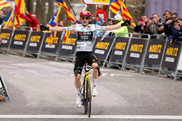 Sport Bilder des Tages Volta a Catalunya cycling race - Stage 6 Danish rider Jonas Vingegaard of Visma l Lease a Bike team wins the sixth stage of the Volta a Catalunya cycling race, over 158.2km from Berga to Queralt, Spain, 28 March 2026. QUERALT Spain  Copyright: xSIUxWUx