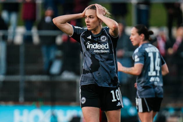 Google Pixel Frauen-Bundesliga: 1.FC Köln- Eintracht Frankfurt; 28.03.2026 Laura Freigang (Eintracht Frankfurt, 10) reagiert Google Pixel Frauen-Bundesliga: 1.FC Köln- Eintracht Frankfurt: Köln, Franz-Kremer-Stadion ;28.03.2025 DFB REGULATIONS PROHIBIT ANY USE OF PHOTOGRAPHS AS IMAGE SEQUENCES AND OR QUASI-VIDEO. Copyright: xBEAUTIFULxSPORTS Freisenx
