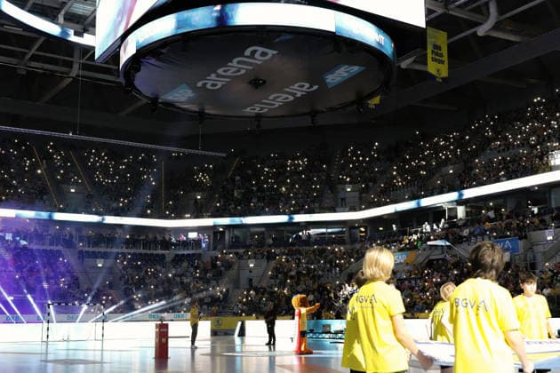 Zuschauer Impressionen SAP Arena GER, Rhein Neckar Loewen gegen HWG Wetzlar, Handball, 1.Bundesliga, 26.Spieltag Spielzeit 2025 2026, 28.03.2026 GER, Rhein Neckar Loewen vs. HWG Wetzlar, 1.Bundesliga, 26.Spieltag, Spielzeit 2025 2026, 28.03.2026 Mannheim Copyright: xEibner-Pressefoto JoergxHirschx EP_JHH