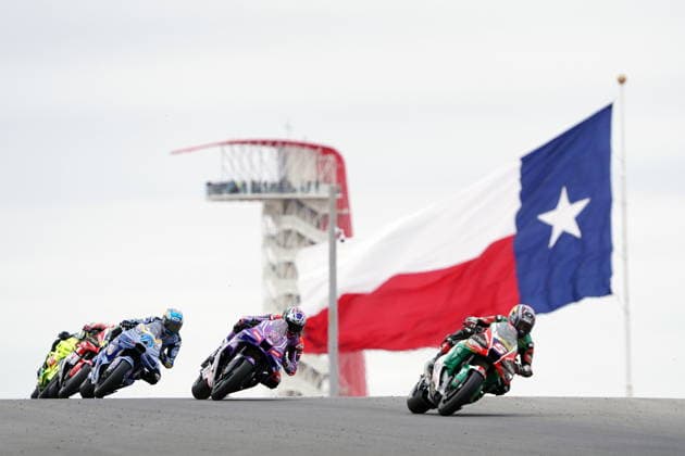Sport Bilder des Tages Motorcycling Grand Prix of the United States - Qualifyings and Sprint LCR Honda rider Johann Zarco of France, Prima Pramac Yamaha MotoGP rider Jack Miller of Australia and Gresini Racing MotoGP rider Alex Marquez of Spain in action during the qualifying 2 for the Motorcycling Grand Prix of the United States at the Circuit Of The Americas racetrack in Austin, Texas, USA, 28 March 2026. The 2026 Motorcycling Grand Prix of the United States will be held on 29 March 2026. Austin United States  Copyright: xDUSTINxSAFRANEKx