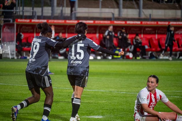 Deutschland: Fussball Google Pixel Frauen-Bundesliga 2025 2026 - 1.FC Köln vs Eintracht Frankfurt-22. Spieltag - Franz-Kremer-Stadion (Köln): Tor und Torjubel zum 2:1 durch Remina Chiba (Eintracht Frankfurt, 15). Freude, Emotionen, Jubel, Begeisterung, glücklich, feiern Copyright: xOrhanxHabashx