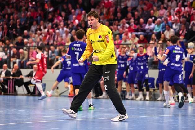 Benedek Nagy (HBW Balingen-Weilstetten, 32) jubelt GER, TuS Ferndorf vs HBW Balingen-Weilstetten, Handball, 2. Bundesliga, 25. Spieltag, Spielzeit 2025 2026, 28.03.2026 GER, TuS Ferndorf vs HBW Balingen-Weilstetten, Handball, 2. Bundesliga, 25. Spieltag, Spielzeit 2025 2026, 28.03.2026 Kreuztal Copyright: xEibner-Pressefoto RenexWeissx EP_RWS