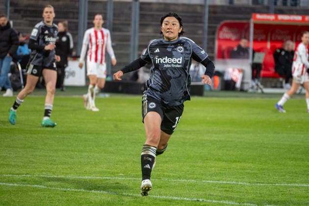 Deutschland: Fussball Google Pixel Frauen-Bundesliga 2025 2026 - 1.FC Köln vs Eintracht Frankfurt-22. Spieltag - Franz-Kremer-Stadion (Köln): Freisteller, Nahaufnahme Remina Chiba (Eintracht Frankfurt, 15) Geste, Mimik Copyright: xOrhanxHabashx