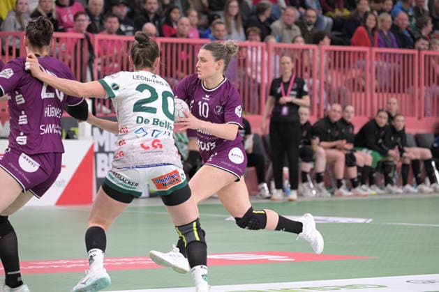 Nele Franz (TusSies Metzingen, 10) am mit Ball TusSies Metzingen vs. FrischAuf Goeppingen , Handball, Alsco HBF, 21.Ligaspieltag, Saison 2025 2026, 28.03.2026 TusSies Metzingen vs. FrischAuf Goeppingen , Handball, Alsco HBF, 21.Ligaspieltag, Saison 2025 2026, 28.03.2026 Tuebingen Copyright: xEibner-Pressefoto TobiasxBaurx EP_TBR