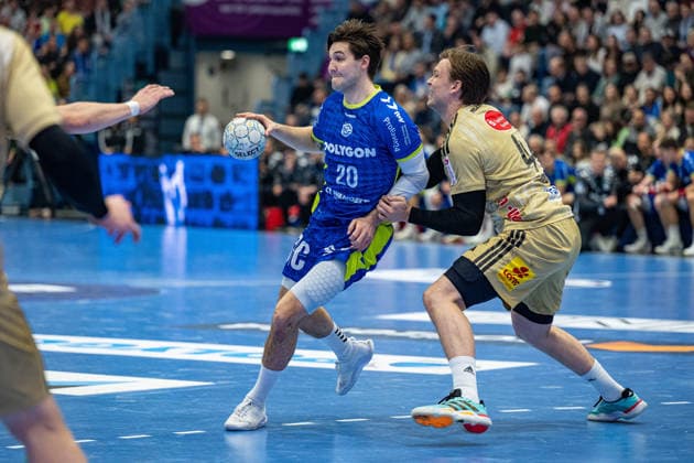 Daikin Handball Bundesliga, VfL Gummersbach - TSV Hannover Burgdorf, 28.03.2026 Ludvig Hallbäck (VfL Gummersbach, 20), ; Daikin Handball Bundesliga, VfL Gummersbach - TSV Hannover Burgdorf, 28.03.2026 Copyright: xBEAUTIFULxSPORTS Erlhofx
