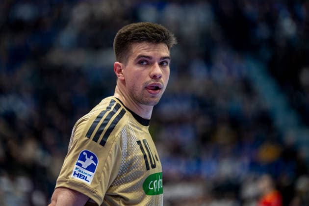 Daikin Handball Bundesliga, VfL Gummersbach - TSV Hannover Burgdorf, 28.03.2026 RenÄrs UÅ¡Äins (TSV Hannover-Burgdorf 10), ; Daikin Handball Bundesliga, VfL Gummersbach - TSV Hannover Burgdorf, 28.03.2026 Copyright: xBEAUTIFULxSPORTS Erlhofx