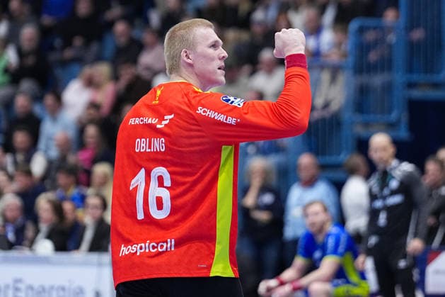 28.03.2026, xydrx, Handball, 1.HBL, VfL Gummersbach - TSV Hannover-Burgdorf, Schwalbe-Arena: Bertram Obling (VfL Gummersbach 16) JUBELND Photo: xYannisxDreimannxPressefotoKochx Nordrhein-Westfahlen Deutschland