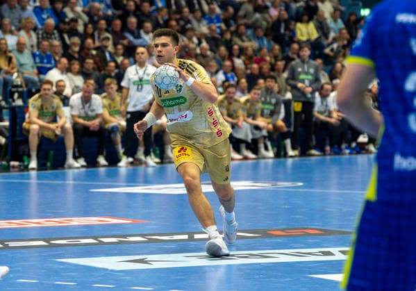 Renars Uscins (TSV Hannover-Burgdorf) VfL Gummersbach - TSV Hannover-Burgdorf, Handball Daikin HBL Handball Bundesliga, 26. Spieltag, 28.03.2026 Copyright: HMBxMedia xMarcoxBader