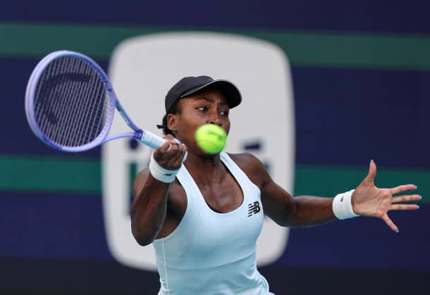 Tennis 2026 Miami Open - Women s final Coco Gauff of the USA in action against Aryna Sabalenka of Belarusia during the Women s Final match at the 2026 Miami Open tennis tournament at the Hard Rock Stadium in Miami, Florida, USA, 28 March 2026. MIAMI FLORIDA United States  Copyright: xCRISTOBALxHERRERA-ULASHKEVICHx