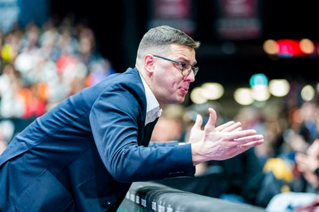 28.03.2026, xomx, Basketball easyCredit BBL Bundesliga, NINERS Chemnitz - EWE Baskets Oldenburg v.l. Lazar Spasic (EWE Baskets Oldenburg Headcoach Trainer). Portrait, Portraet, Chemnitz