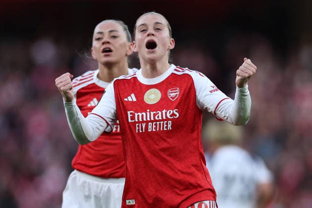 Arsenal v Tottenham Hotspur - Barclays Women s Super League Alessia Russo of Arsenal celebrates her third goal during the Barclays FA Women s Super League match between Arsenal and Tottenham Hotspur at the Emirates Stadium in London, United Kingdom, on March 28, 2026. London Greater London United Kingdom  Copyright: xMIxNewsx originalFilename:fletcher-arsenalv260328_npc8E.jpg