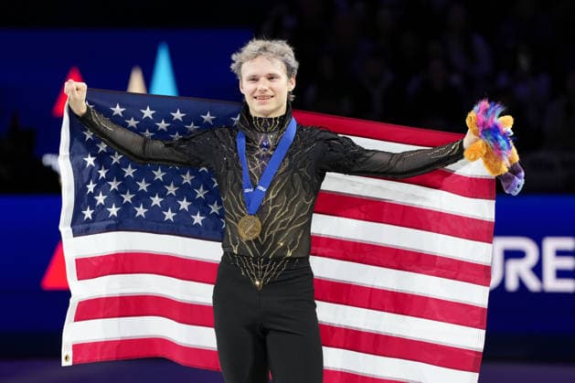 Men Free Skating - ISU Figure skating, Eiskunstlauf World Championships 2026 Gold medalist Ilia Malinin of the United States poses for a photo in the Men s Free Skate during the ISU Figure Skating World Championships 2026 at O2 Arena Prague on March 28, 2026, in Prague, Czech Republic. Prague Czech Republic  Copyright: xYuanxTianx originalFilename:tian-isufigur260328_npC8e.jpg