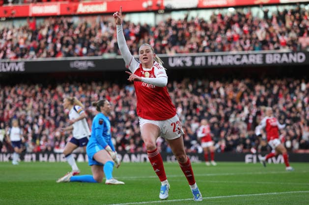 Goal celebration for Alessia Russo of Arsenal Women as she celebrates her second goal during the Barclays Women s Super League match between Arsenal Women and Tottenham Hotspur Women at Emirates Stadium, London, England on 28 March 2026. Copyright: xJoshuaxSmithx 40980190