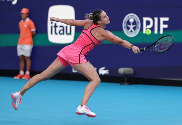 Tennis 2026 Miami Open - Women s final Aryna Sabalenka in action during her match against Coco Gauff of USA during the Women s Final match at the 2026 Miami Open tennis tournament at the Hard Rock Stadium in Miami, Florida, USA, 28 March 2026. MIAMI FLORIDA United States  Copyright: xCRISTOBALxHERRERA-ULASHKEVICHx