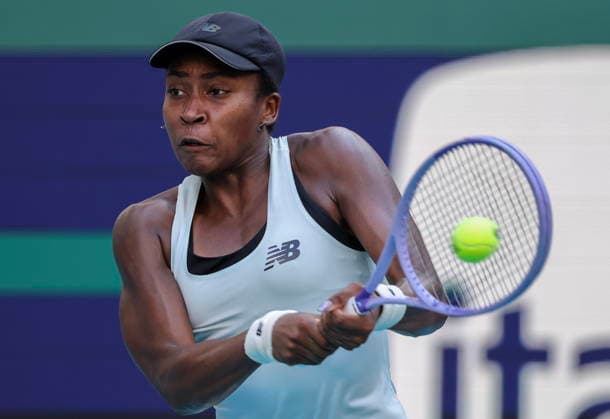 Tennis 2026 Miami Open - Women s final Coco Gauff of USA in action against Aryna Sabalenka during the Women s Final match at the 2026 Miami Open tennis tournament at the Hard Rock Stadium in Miami, Florida, USA, 28 March 2026. MIAMI FLORIDA United States  Copyright: xCRISTOBALxHERRERA-ULASHKEVICHx