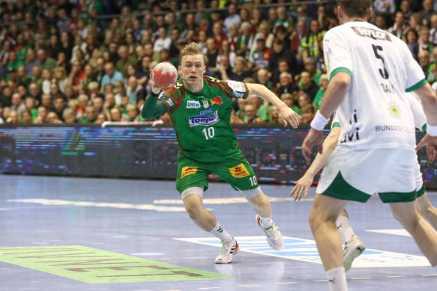 28.03.2026, xtgx, Handball, Daikin HBL, SC Magdeburg - Füchse Berlin v.l. Gisli Thorgeir Kristjansson (Magdeburg, 10) Magdeburg