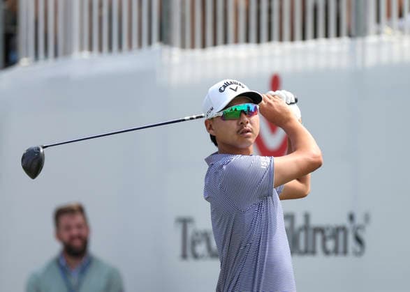 HOUSTON, TX - MARCH 28: Min Woo Lee (AUS) watches his tee shot on 1 during the third round of the Texas Children s Houston Open on March 28, 2026, at Memorial Park Golf Course, Houston, Texas. (Photo by Leslie Plaza Johnson Icon Sportswire) GOLF: MAR 28 PGA, Golf Herren Texas Children s Houston Open EDITORIAL USE ONLY Icon2603280343