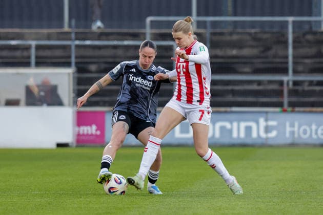 28.03.2026, xgrfx, Fussball Google Pixel Frauen-Bundesliga, 1.FC Köln - Eintracht Frankfurt v.l. Geraldine Reuteler (Eintracht Frankfurt), Anna-Lena Stolze (1.FC Köln) (DFL DFB REGULATIONS PROHIBIT ANY USE OF PHOTOGRAPHS as IMAGE SEQUENCES and or QUASI-VIDEO) Köln