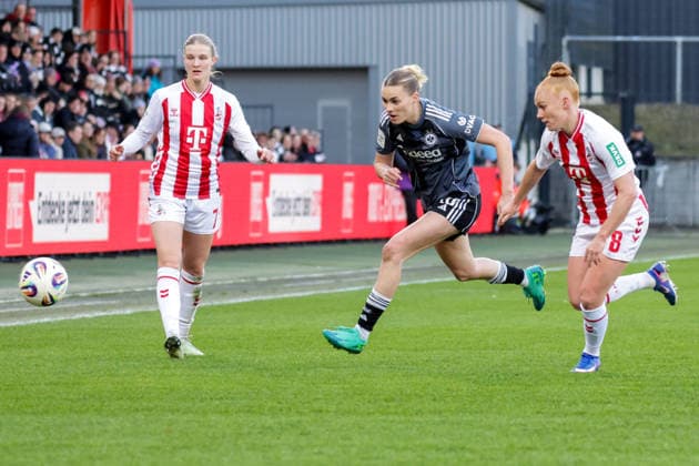 28.03.2026, xgrfx, Fussball Google Pixel Frauen-Bundesliga, 1.FC Köln - Eintracht Frankfurt v.l. Lara Freigang (Eintracht Frankfurt), Laura Vogt (1.FC Köln) (DFL DFB REGULATIONS PROHIBIT ANY USE OF PHOTOGRAPHS as IMAGE SEQUENCES and or QUASI-VIDEO) Köln